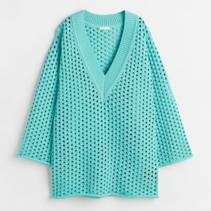 Turquoise Teal Deep VNeck Dress